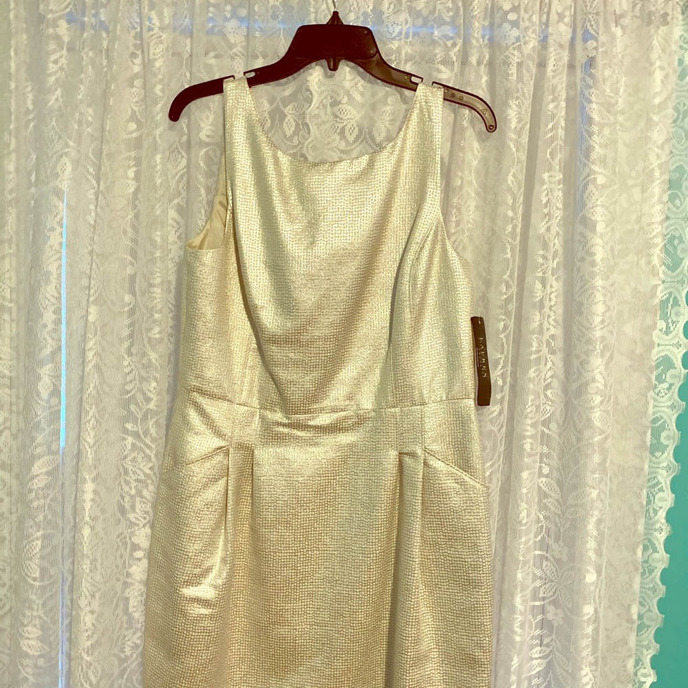 Ralph Lauren Spring Silver Met dress NWT - Size 12